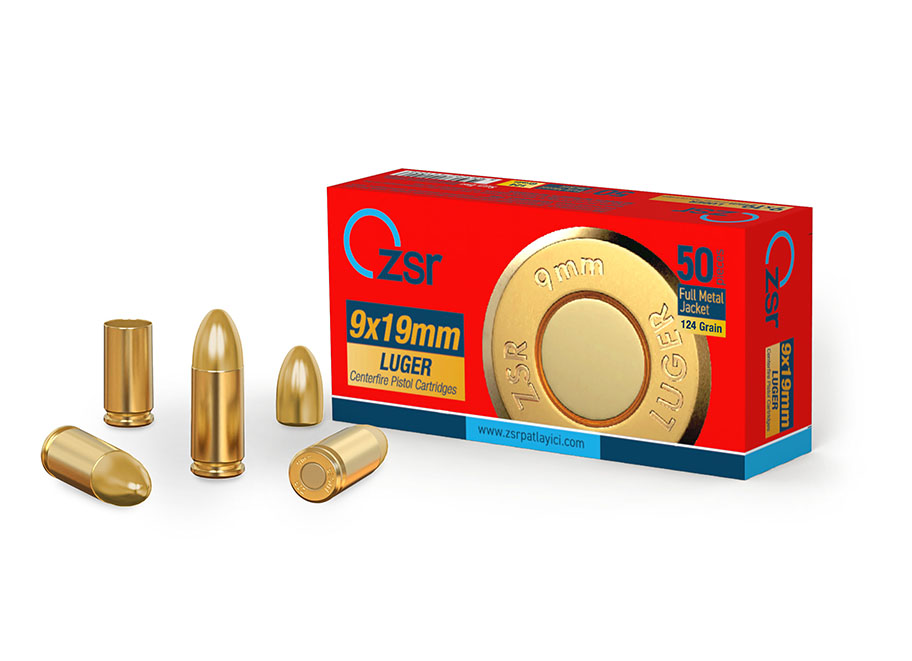 9x19-124-Grain-Luger-Tabanca-Fişeği